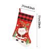 Christmas Stockings, Christmas Stocking Deer Santa Snowman Plaid Xmas Stocking Holiday Christmas Decoration For Family Kids