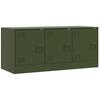 VidaXL Meuble TV vert olive 99x39x44 cm acier, banc TV, meuble télé, meuble multimédia, buffet TV, meuble hifi, centre de 841647