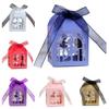 KX4B 100pcs Angel Dancing Pearl Paper Hollow Cut Favor Gift Candy Box Storage with Ribbon Decoration Baby Shower Wedding Party
