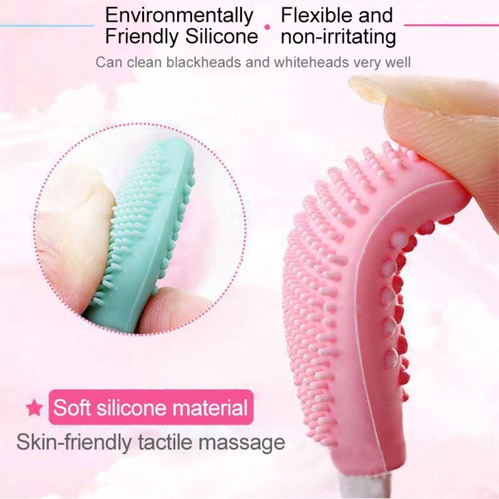 Manual Beauty Nose Brush Soft Fur Facial Brush Portable Blackhead Removal Brush
