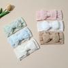 3 Stück/Set Baby-Mädchen-Stirnband Doppeltes Netzschleifen-Haarband Weicher Turban Süße Schleife Kinderkopfbedeckung Haarschmuck für Neugeborene Säuglinge