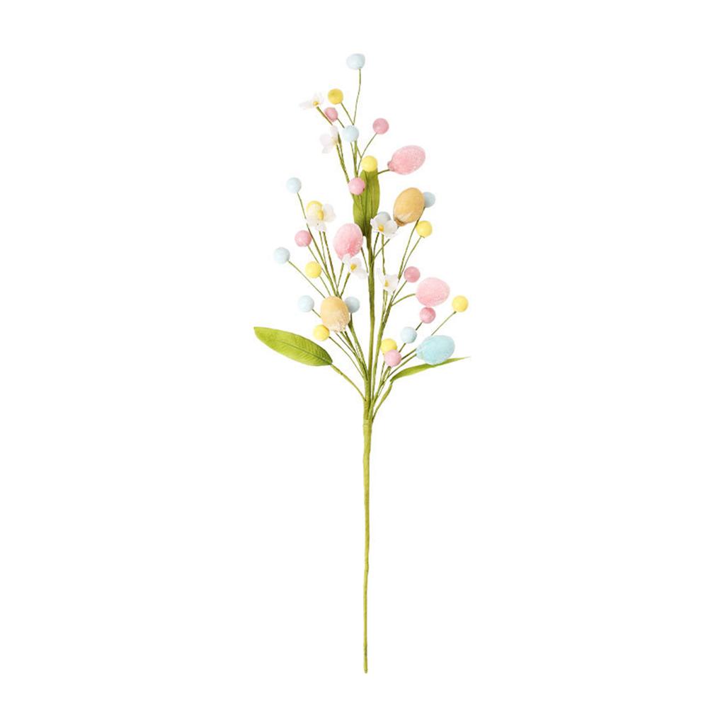 Artificial Easter Spray Vine with Pastel Easter Eggs and Berries Easter Egg Twig Branches Decorative Spring Floral Stems