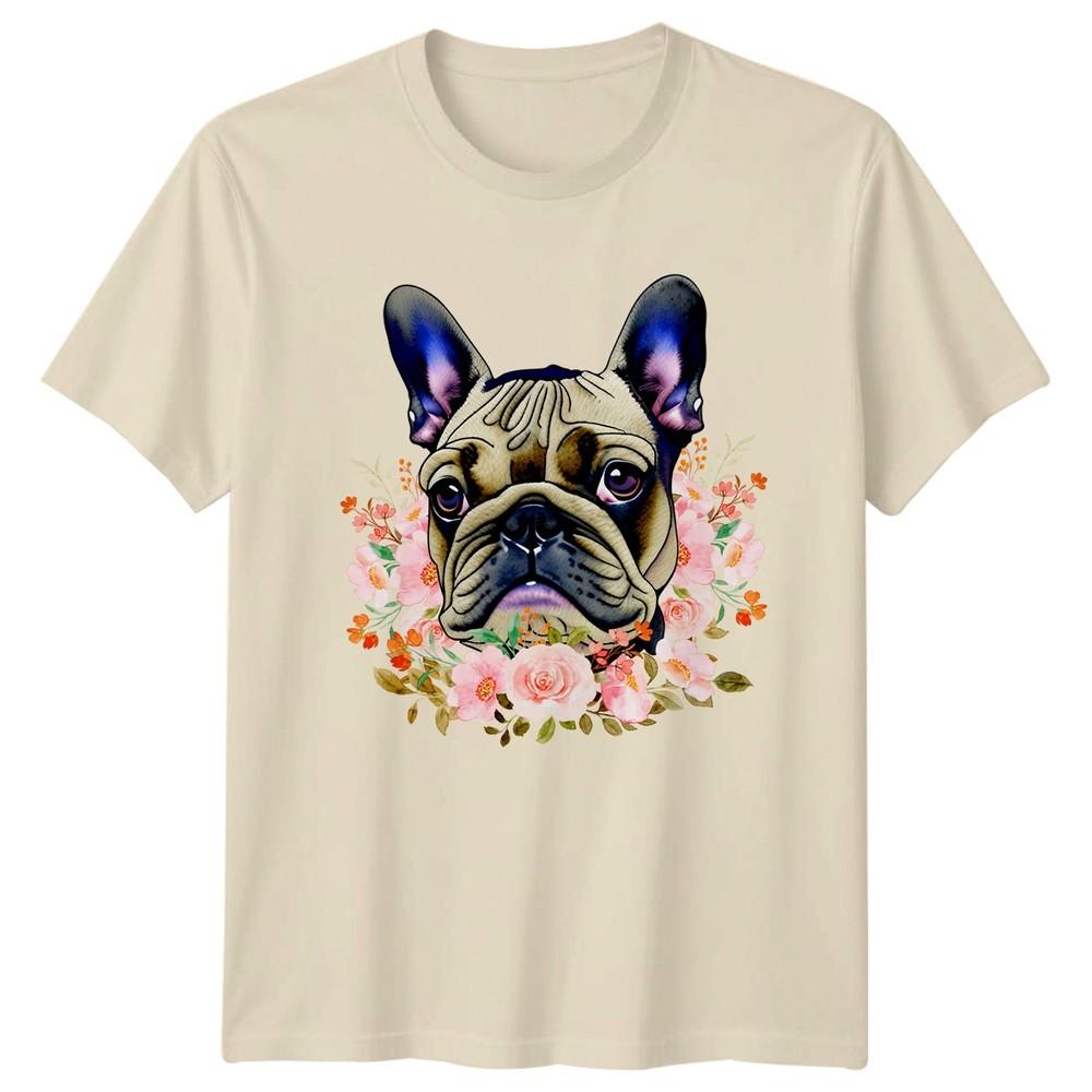 French Bulldog Flowers Dog Animals Unisexs TShirt Unisexs Tee Graphic Unisex Top