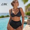 Übergröße Bikini Set 2 Teile/Set Set, Kreuz-Brust V-Ausschnitt BH mit integriertem Halt, Badeanzug im Vintage-Stil, High-Waist Twist Badehose, Retro