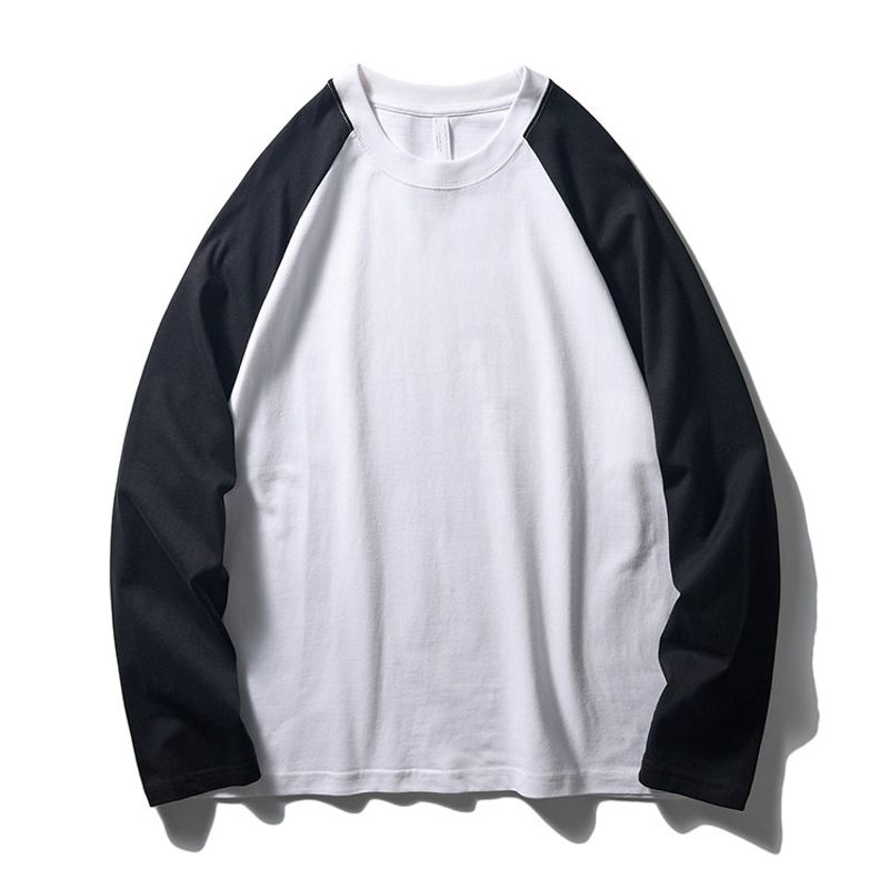 Amekaji American Retro Heavy Weight Contrast Color Raglan Long Sleeves T-shirt Men's Export Cattle Goods Bottoming Shirt Cotton T-shirt