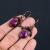 Faceted Ruby Earrings, Copper Electroformed Jewelry, Gemstone Earrings Gift For Her Handmade Dainty Jewelry