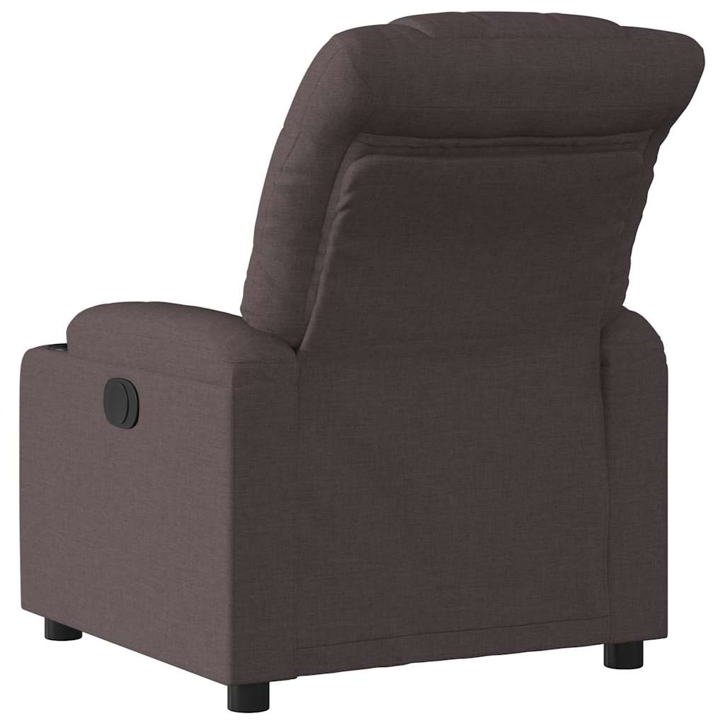Relaxation Armchair Dark Brown Fabric