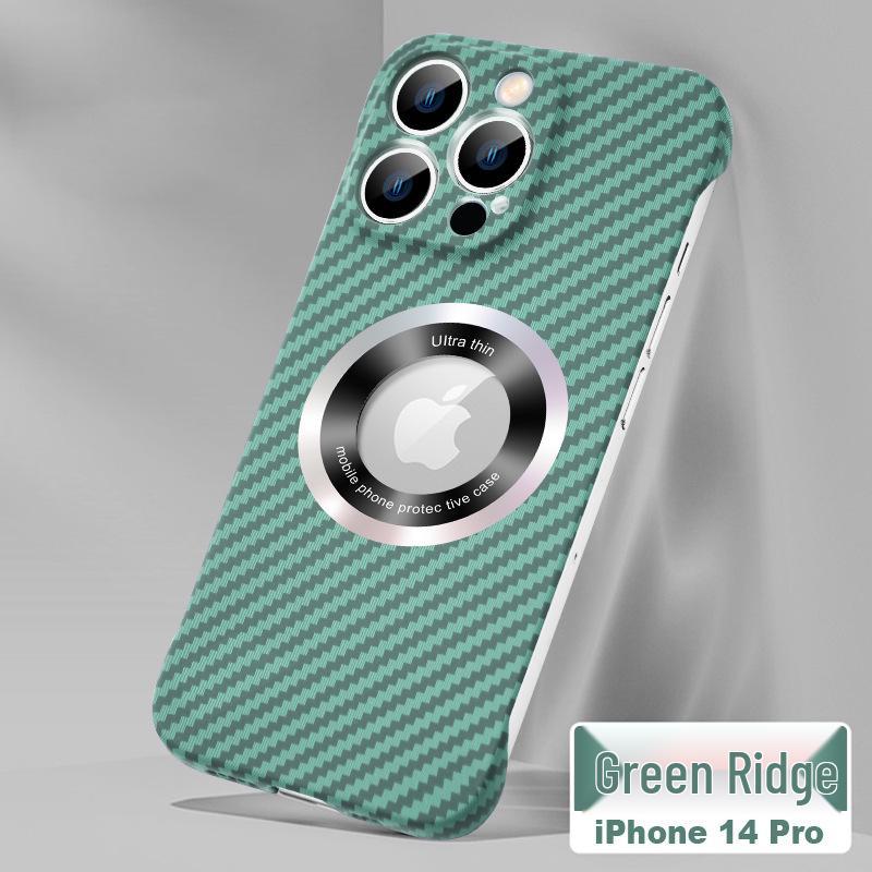 "Carbon Fiber Magnetic Suction Case for iPhone 16 Pro Without Frame, Fits iPhone 12/13"