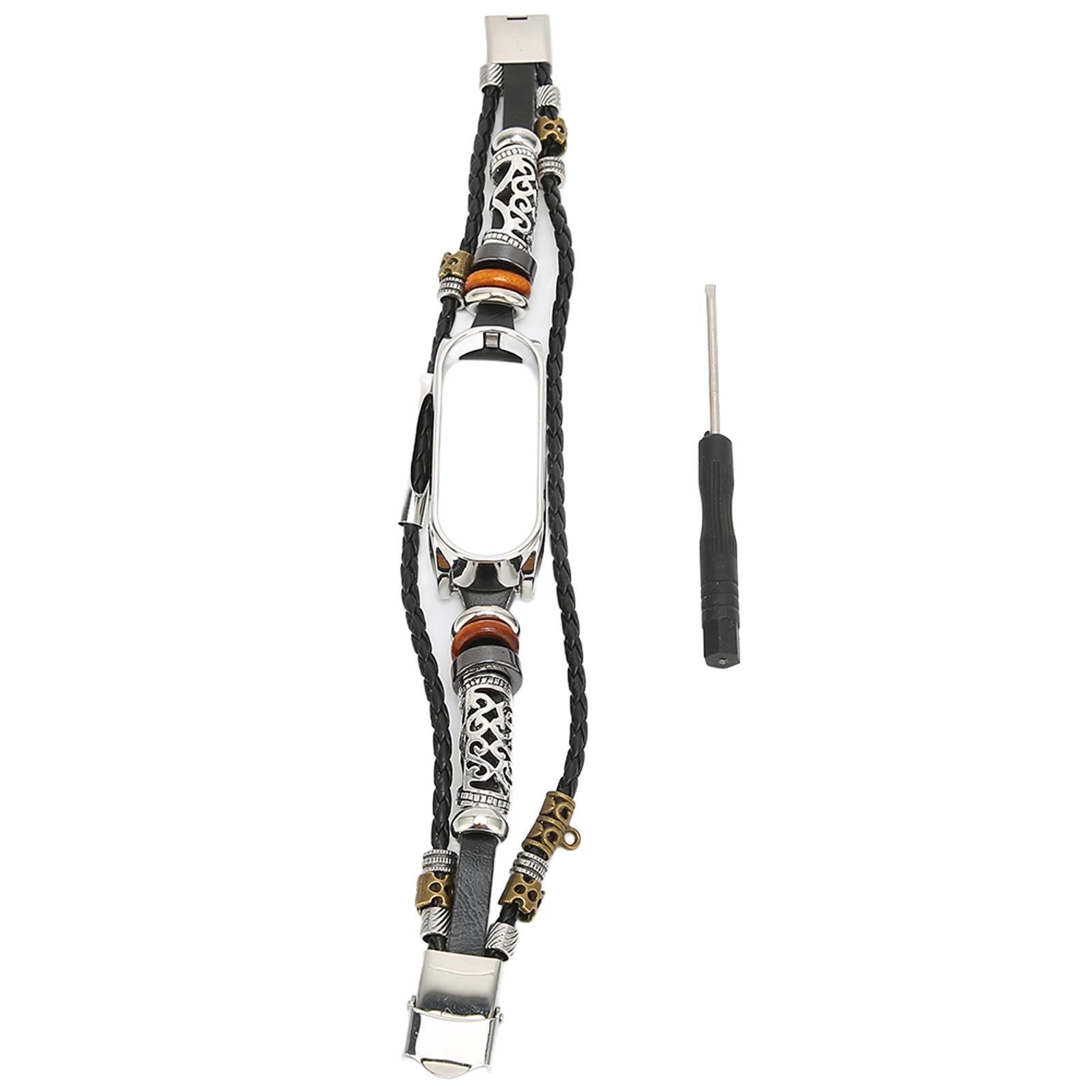 

Retro Leather Wrist Strap for Xiao Band 5Celsius6 NFC Fashion Upgrade Wristband