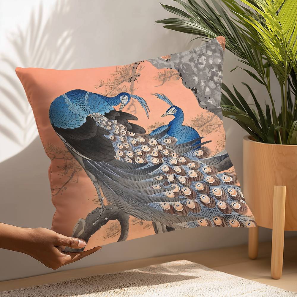Japanese Artist Exhibition Pillow Case Plush Fabric Soft Pillowcase Double Sided Print Cushion Cover Household Gifts