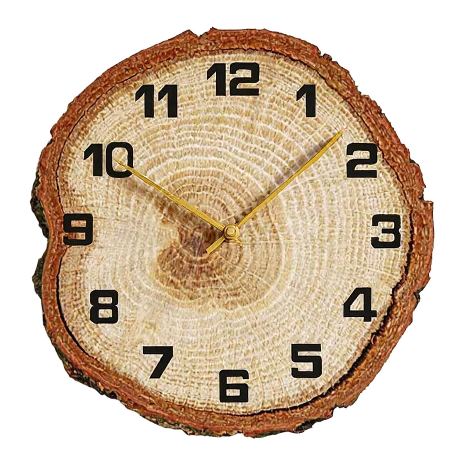 

Rustic Wooden Wall Clock,Timepiece Living Room with Arabic Numerals,Wall Watch Clock Silent for Farmhouse Holiday Nursery Office