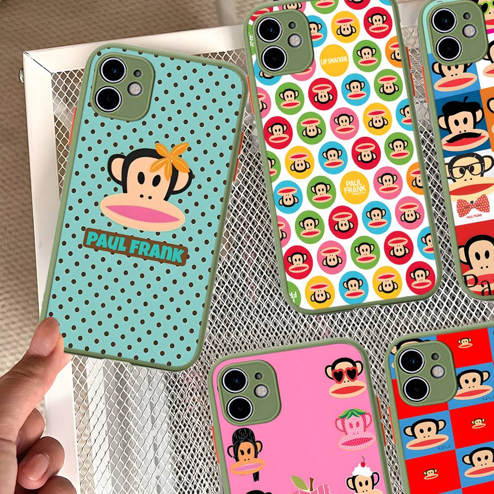 Fashion Logo P-Paul F-Frank For IPhone 11 12 13 14 15 16 Pro Max Plus Matte Translucent Phone Cover