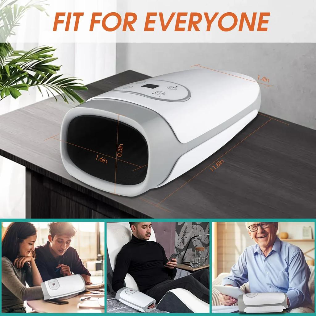 Electric Hand Massager Air Compression Heating Massager USB Rechargeable Palm Finger Wrist Acupoint Relax SPA Blood Circulation