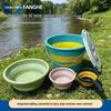 Conjunto de Balde Dobrável para Iscas de Pesca com Tampa para Uso ao Ar Livre