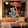Whimsical Skeletons and Mushrooms Tapestry  Perfect for Eclectic Decor  Vibrant Wall Hanging Adds Charm