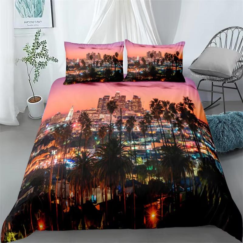 

Cityscape Duvet Cover Set Europe Building Bedding Set Paris City Night 3D Print Comforter Cover Full King For Kids Adults Decor EU Single(135x200cm)