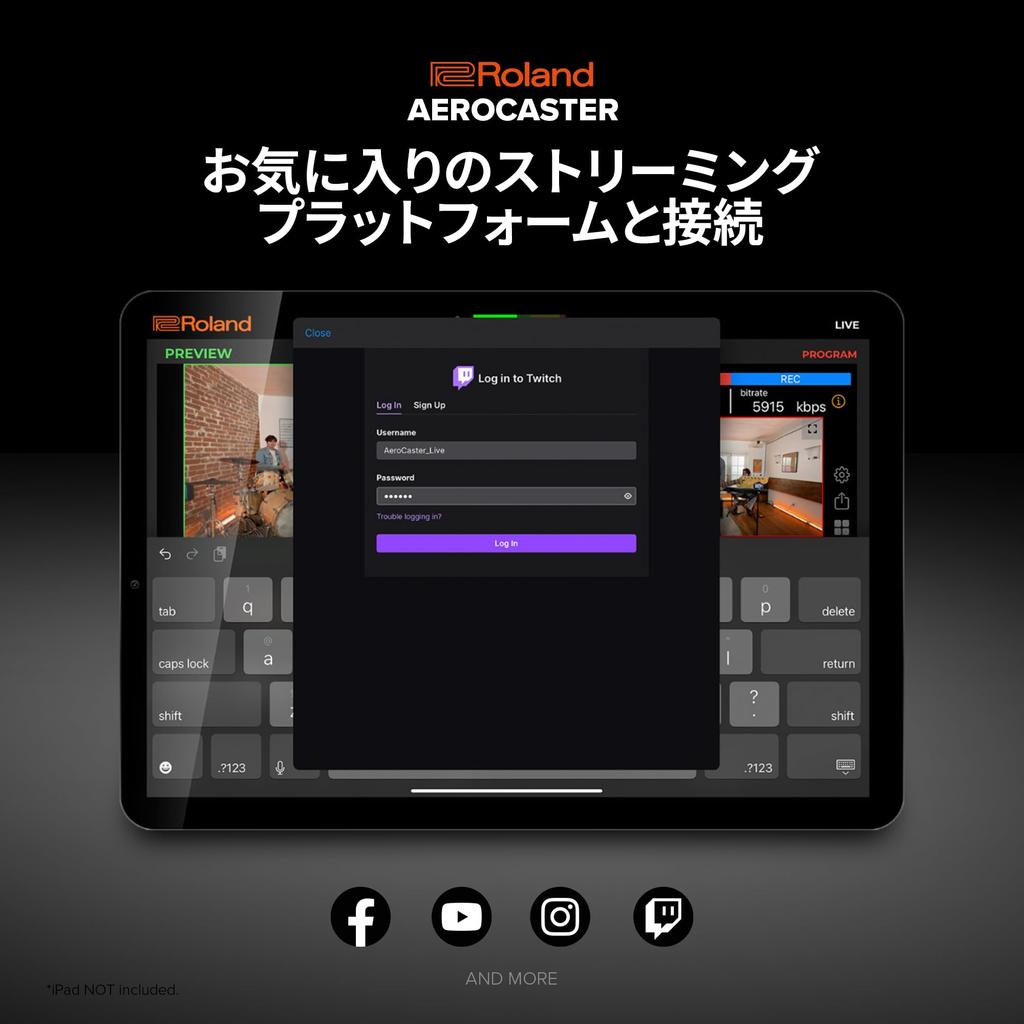 The Roland Aero Caster Is a Streaming System That Allows You To Record and Stream Live On Your It Can Also Be Used with a Smartphone for VRC-01 iPad.