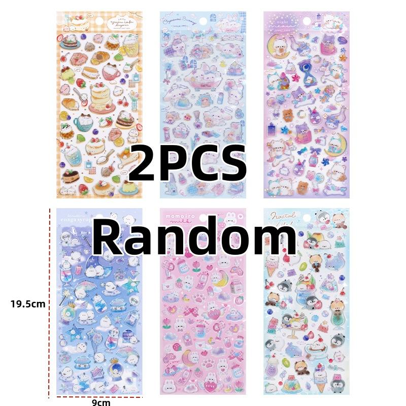 

1/2 Sheets Scrapbooking Diy Journaling Cute Stationery Diary Decals Candy Color Animals Flash Decor Stickers Gift A 2PCS