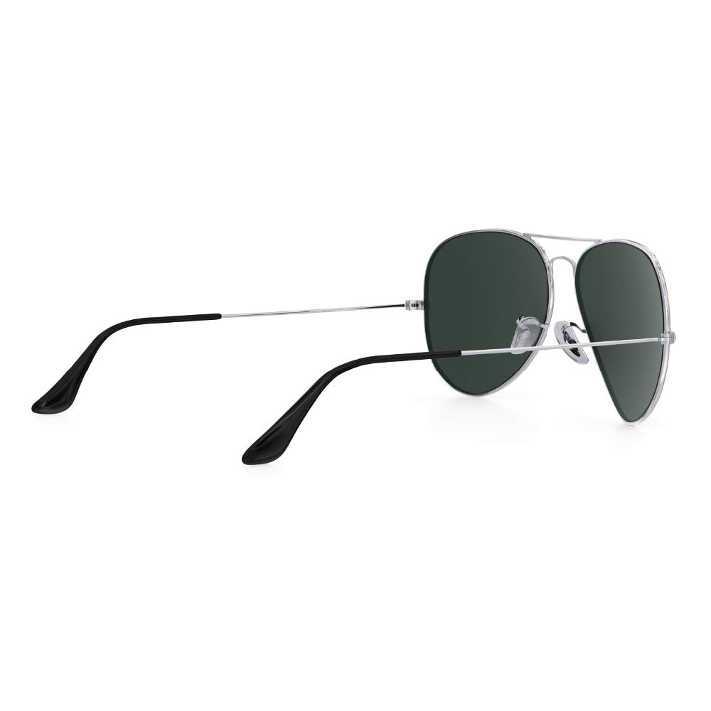 Polarized Sunglasses Classic Sunglasses Metal Mirror Lens UV 400 Protection [HiCycle2] 100% (Silver Frame/Gray)