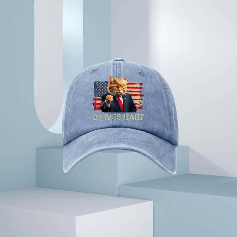 

Fun pattern printed baseball cap for daily leisure and fashion outdoor travel, suitable for men and women Adjustable небесно-голубой