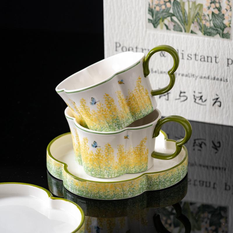 Talented Flower "Poem of Nature" Birthday Gift Cup for Girlfriend Wedding Engagement Premium Coffee Cup Gift Box