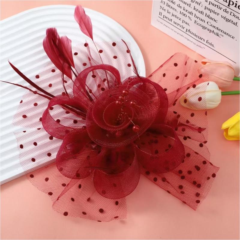Feather Fascinator Hat Tulle Top Hat For Bridal Shower And Theme Parties Cocktail Party Gathering Dressingup Headpiece