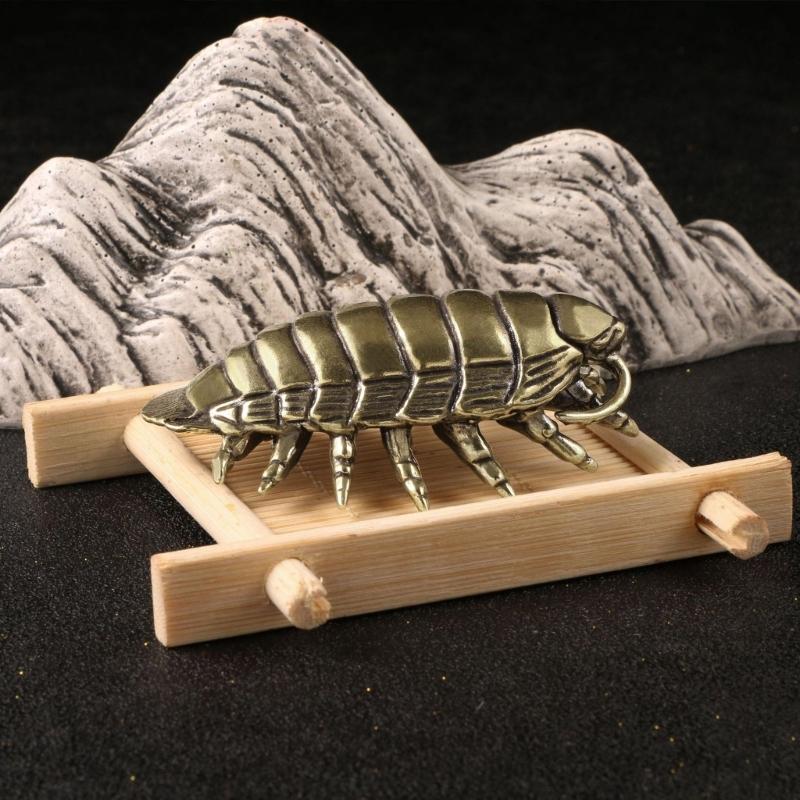 Antique Brasses Ornament Giants Isopod Figurine Ancient Marine Life Miniature Statue Gift for Collectors Home Office Decors
