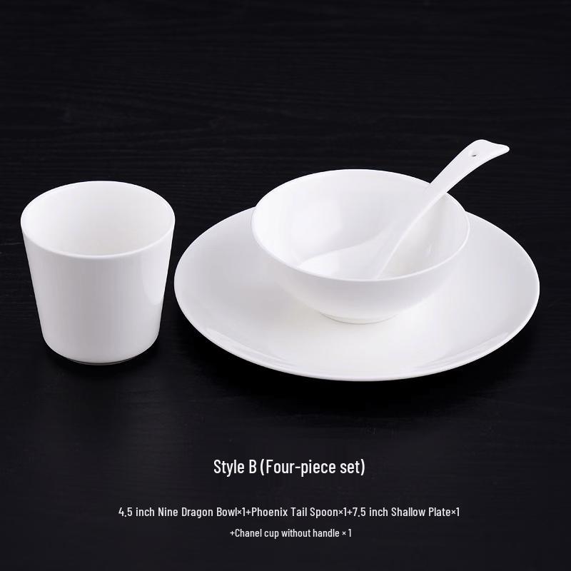 Pure White Bone China Dinnerware Set