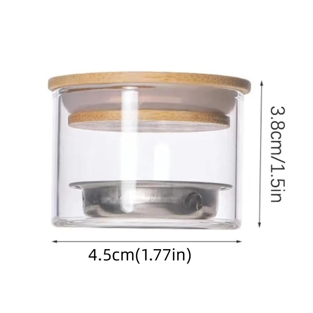 Round Nail Brush Cleaner Cup Transparent Glass Brushes Washing Cup Acrylic Brushes