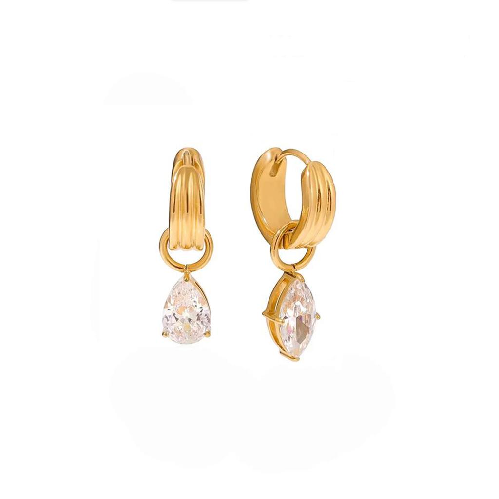 Salircon Trendy Luxury PVD18K Gold Color Hoop Earrings Exquisite Hypoallergenic Waterproof Stainless Steel Earrings Jewelry 2026