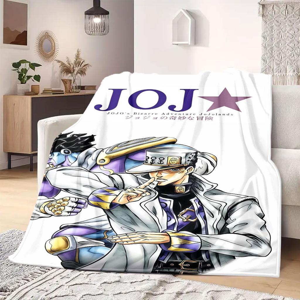 JOJO anime Flannel Blanket Warm,Comfortable,Suitable for Bedrooms,Sofas,Beds,Chairs,Picnics,Travel