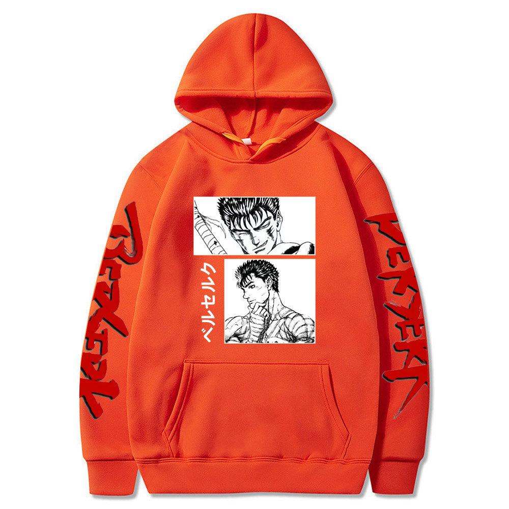 

Мужские толстовки Харадзюку Японское аниме Берсерк Гатс Постеры Мужская Осень Зима Флис Уличная одежда XXXL