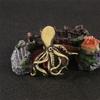 Antique Finish Brasses Octopuses Miniature Statue Ornament Detailed for Living Room Study Decors Unique Collectible Art Piece
