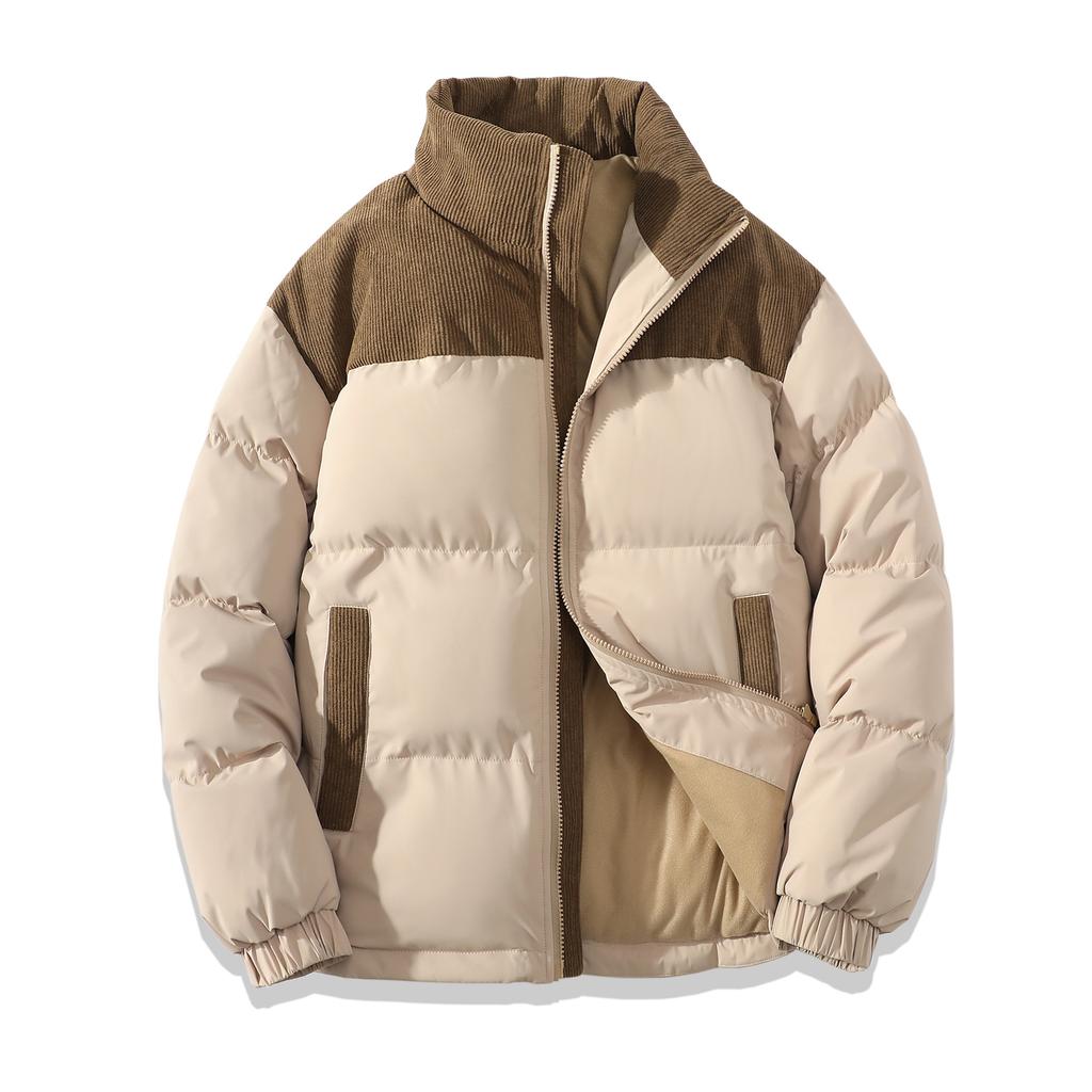 Winter new Feather Rong cotton jacket couple trend fashion loose stand-up collar warm bag