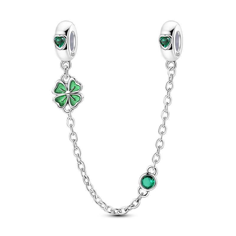 925 Silver Green Series Flower Tree Apple Pendant DIY Fine Beads Fit Original Charms Bracelet Women Jewelry Diy