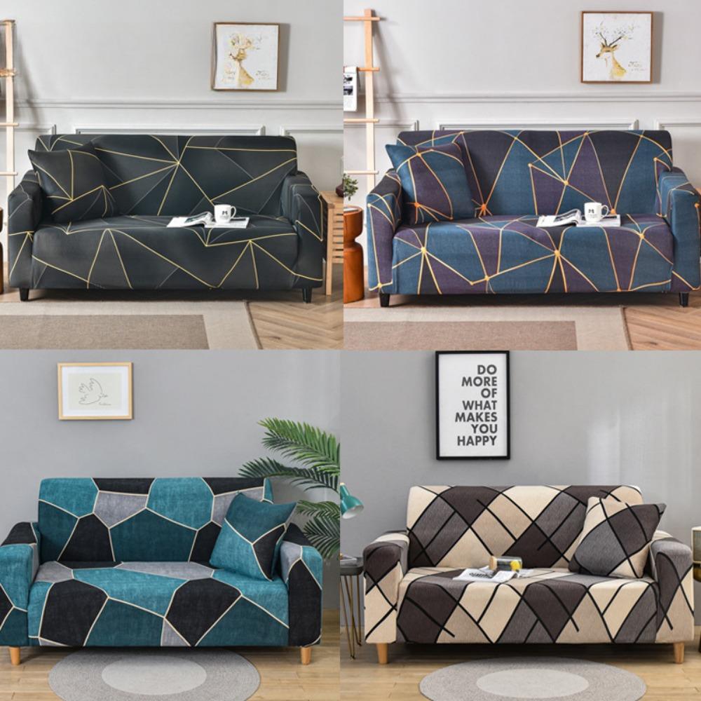 Universal Stretchable Couch Cover Set for Single Double Triple Seater Sofa Full Coverage Slipcovers