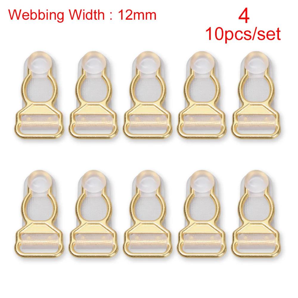 10/12 mm 10 Pcs Rubber+Metal Black Corset Leg Garter Belt Clip Hooks Adjusting Suspender Ends Buckles Hosiery Stocking Grips