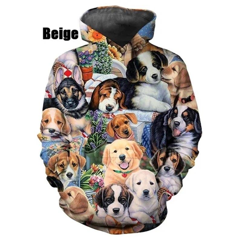 New Fashion Hot Sale 3D Cute Dog Pattern Hoodie Sweatshirts Men Women Tops Casual Long Sleeve Pullover Print Streetwear Hoodies