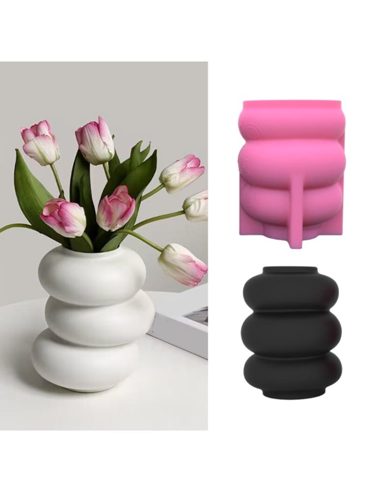 Unique Donuts Shaped Silicone Mold for  Vase Flower Arrangement Vase Resin Molds Desktop Decoration Table Centerpiece