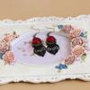 Gothic Dangle Earrings Medieval Retro Vampire Silk Red Rose Lace Elegant Party Costume Ball Drop Earrings Women Jewelry