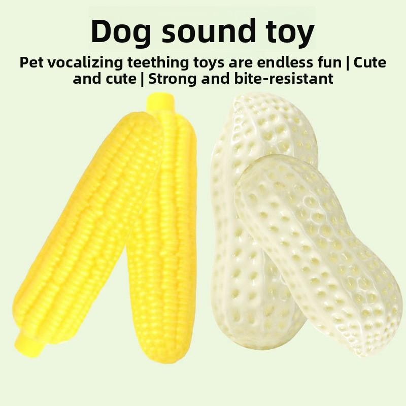 Durable Chew Sound Toy for Dogs Milky White Corn, Bite Resistant, Interactive Entertainment for Medium to Large Breeds like Corgis and Bulldogs