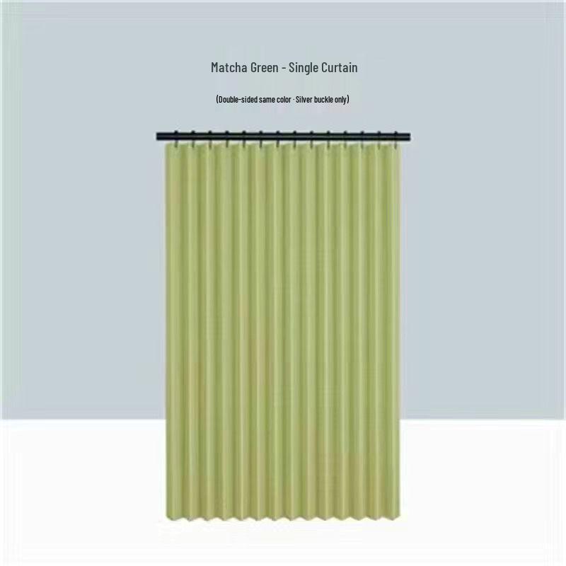 Magnetic No-Drill Waterproof Folding Shower Curtain Set for Bathroom Wet/Dry Separation