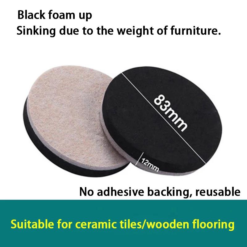 4Pcs Plastic Sliding Foot Pad Square/Round Furniture Leg Protection Pad Slide Wear-Resistant Floor Protection Foot Cover