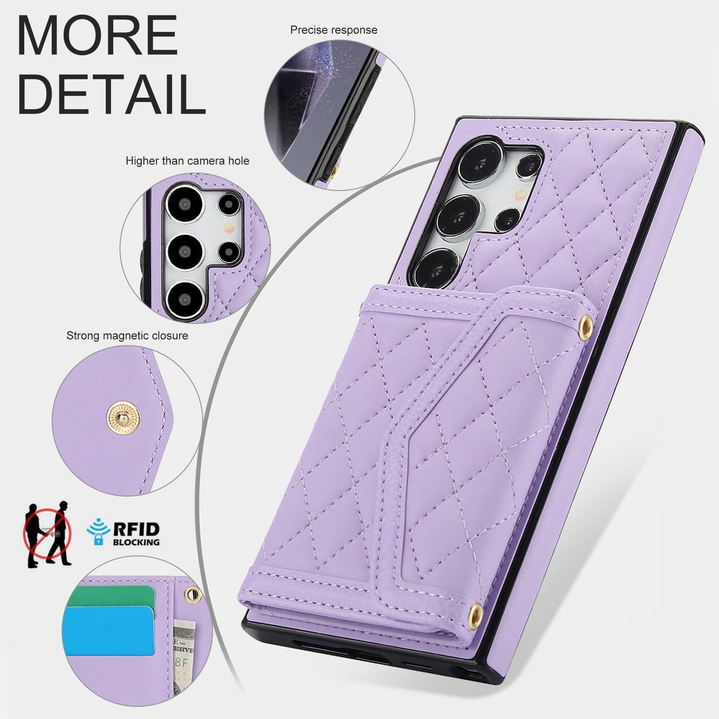 Crossbody Cards Solt Wallet Leather Rfid Case For Samsung Galaxy A55 A15 A35 A25 S24 Ultra S23 Plus S22 S21 Triple Fold Cover