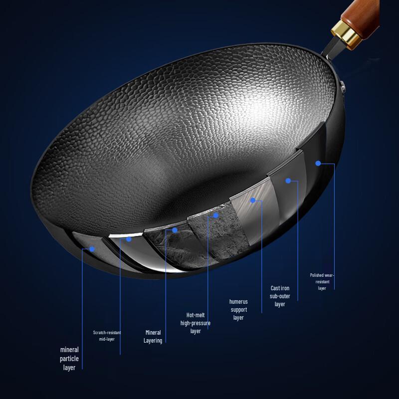 Velosan 32cm Gehämmerter Eisen Wok