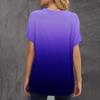Women's Summer Gradient Printed Short Sleeve Round Neck Pullover T-shirt Top
