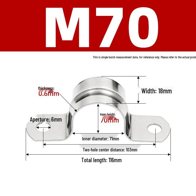 304 Stainless Steel Thickened U-Shaped Pipe Buckle Clamp for Hose and Water Pipes
