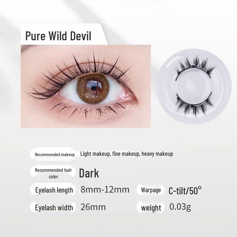 Zestaw magnetycznych sztucznych rzęs Little Devil z futra ekologicznego z klipsem