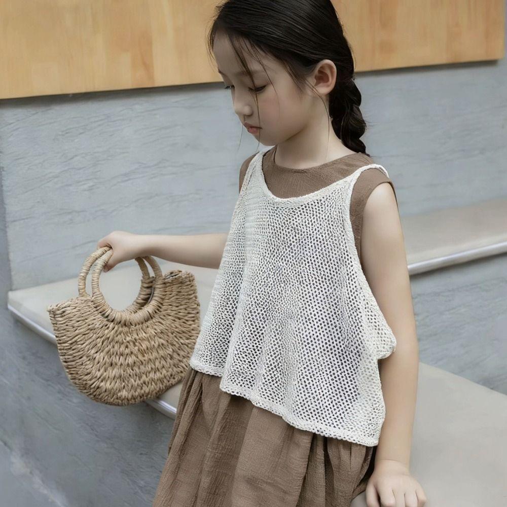 Hand Woven Straw Woven Handbag Large Tote Crossbody Shoulder Hand Woven Bag Boho Half-Moon Hollow Out Beach Bag Basket Tote