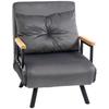 3-In-1 Sofa Bed with 5-Position Reclining Backrest and Cushion. 63x73x81cm. Dark Grey